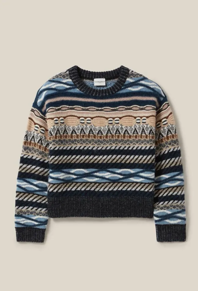 Claudie Pierlot Striped Patterned Short Jumper Clothes Knitwear And Cardigans