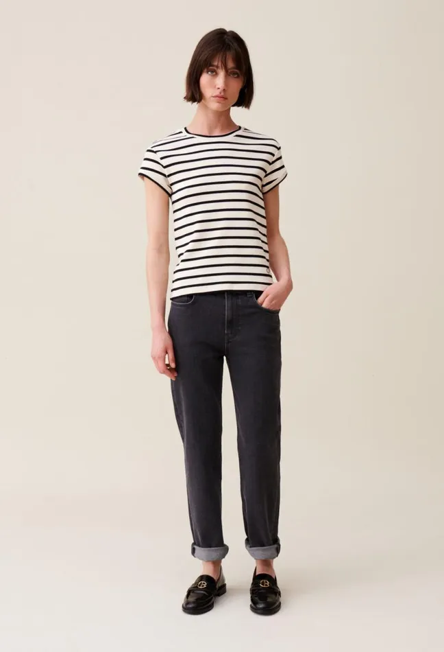 Claudie Pierlot Striped Short Sleeve Tshirt Clothes Tshirts