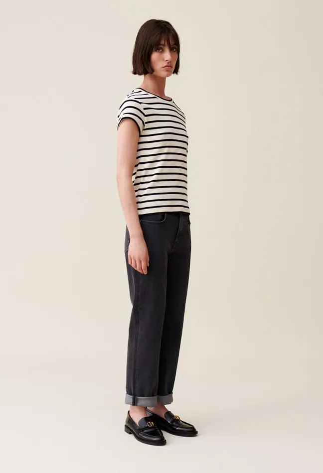 Claudie Pierlot Striped Short Sleeve Tshirt Clothes Tshirts