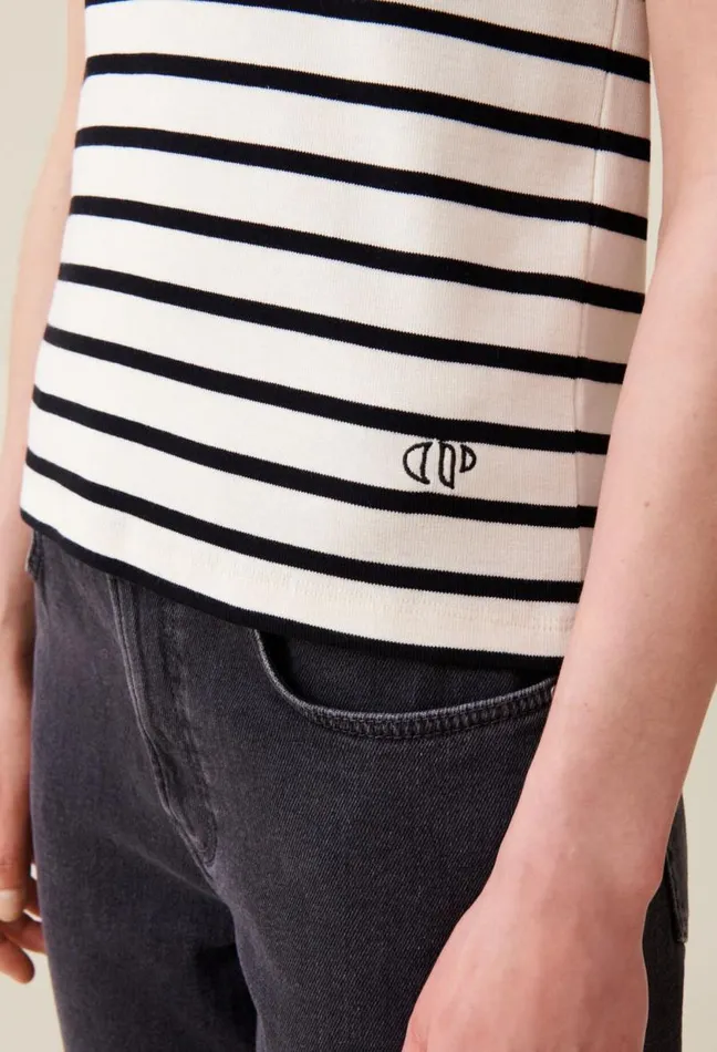 Claudie Pierlot Striped Short Sleeve Tshirt Clothes Tshirts