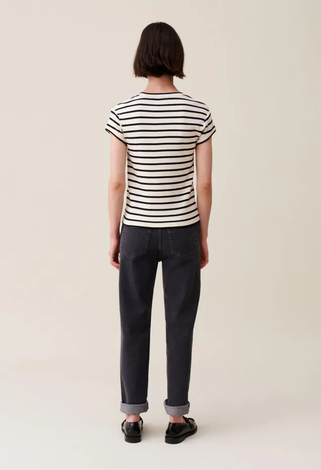 Claudie Pierlot Striped Short Sleeve Tshirt Clothes Tshirts