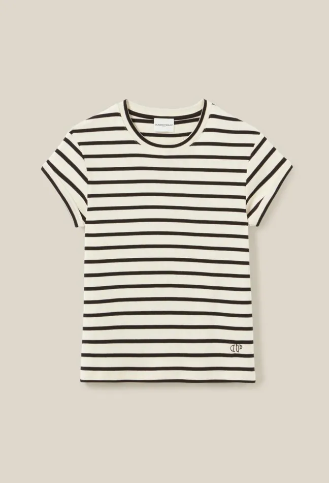 Claudie Pierlot Striped Short Sleeve Tshirt Clothes Tshirts