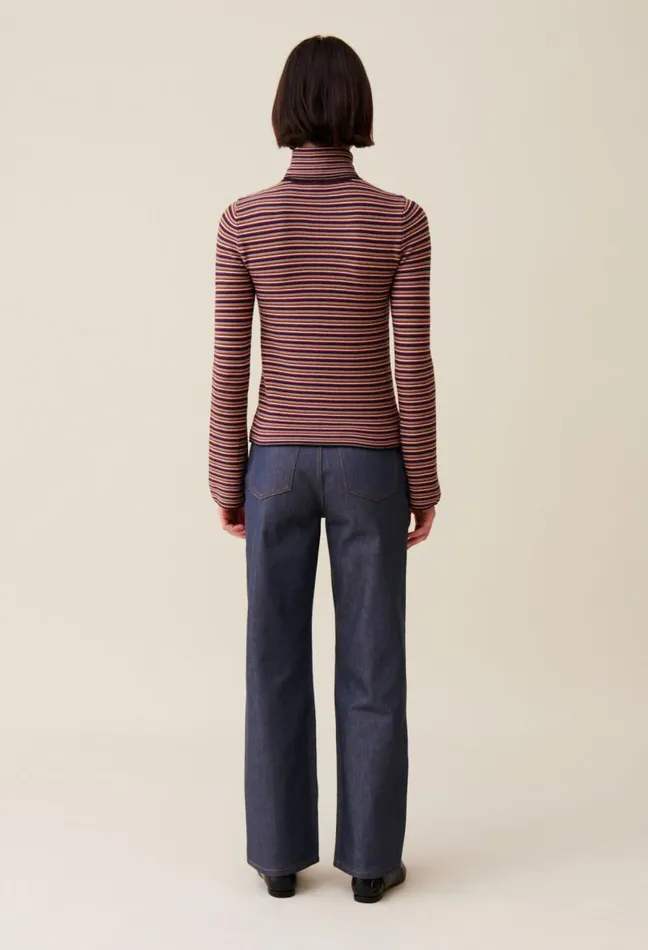 Claudie Pierlot Striped Turtleneck Jumper Clothes Knitwear And Cardigans