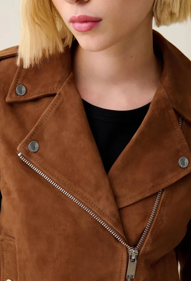 Claudie Pierlot Suede Leather Biker Jacket Clothes Jackets