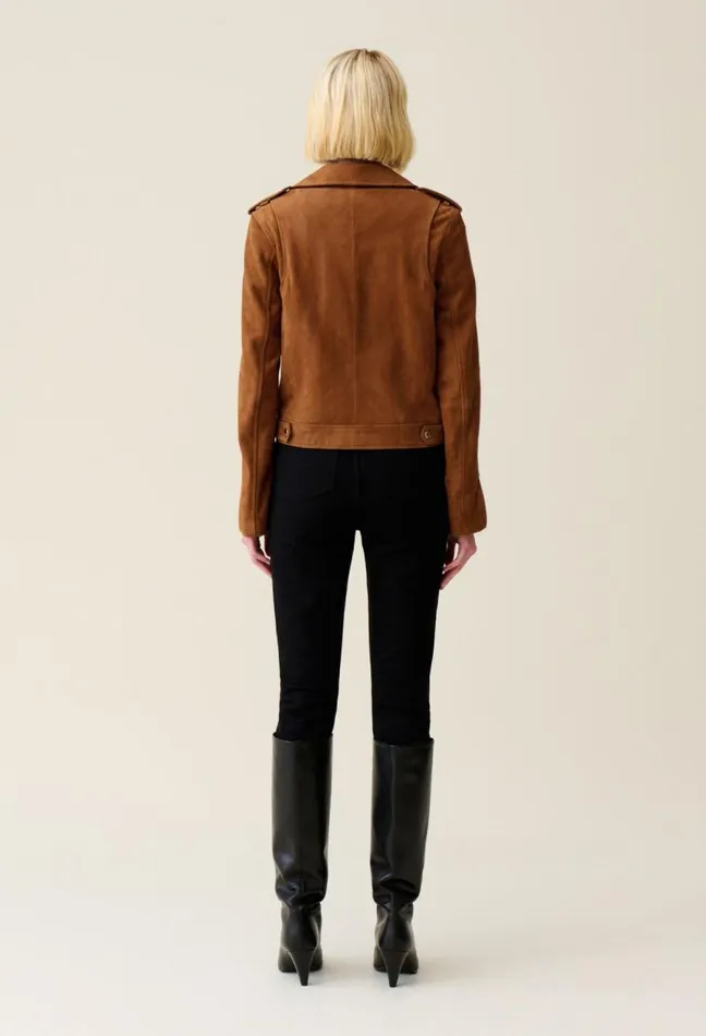 Claudie Pierlot Suede Leather Biker Jacket Clothes Jackets