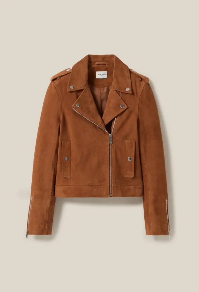 Claudie Pierlot Suede Leather Biker Jacket Clothes Jackets