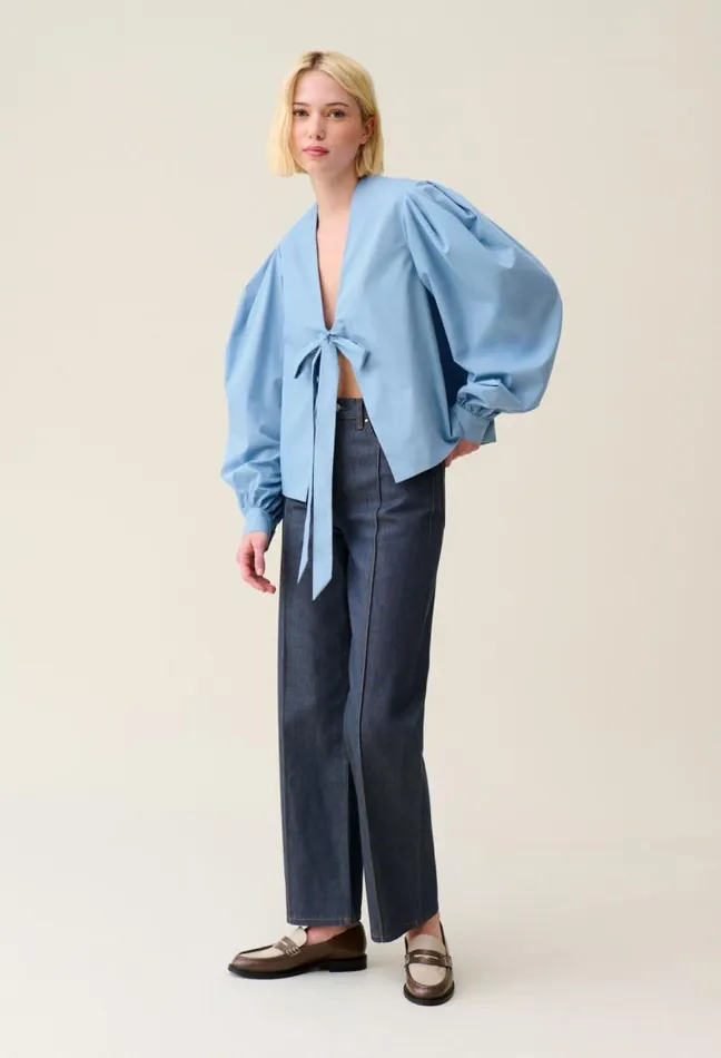 Claudie Pierlot TieFront VNeck Blouse Clothes Tops And Shirts