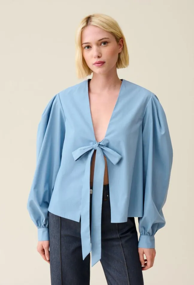 Claudie Pierlot TieFront VNeck Blouse Clothes Tops And Shirts