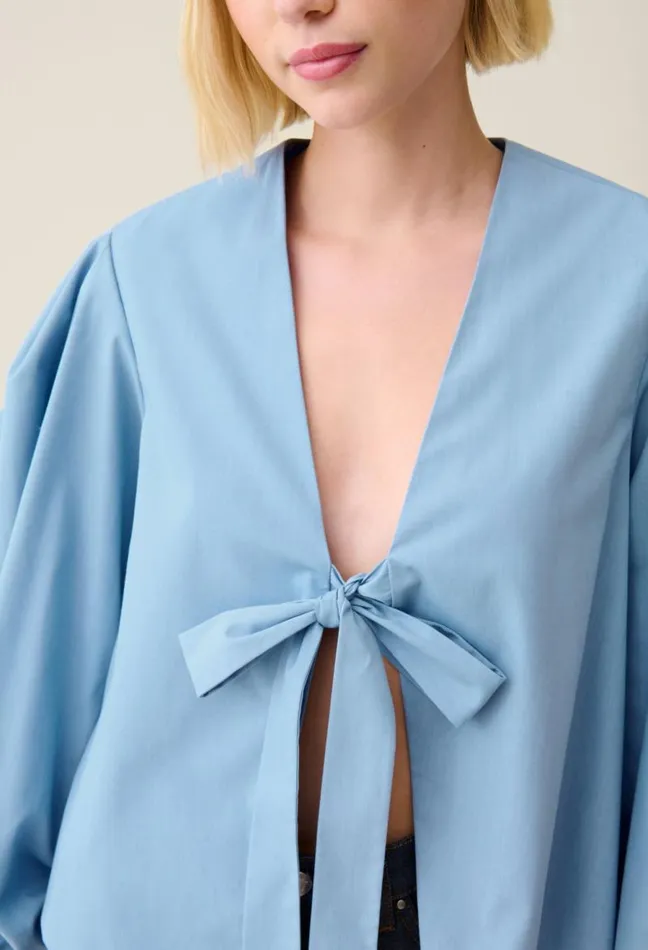 Claudie Pierlot TieFront VNeck Blouse Clothes Tops And Shirts