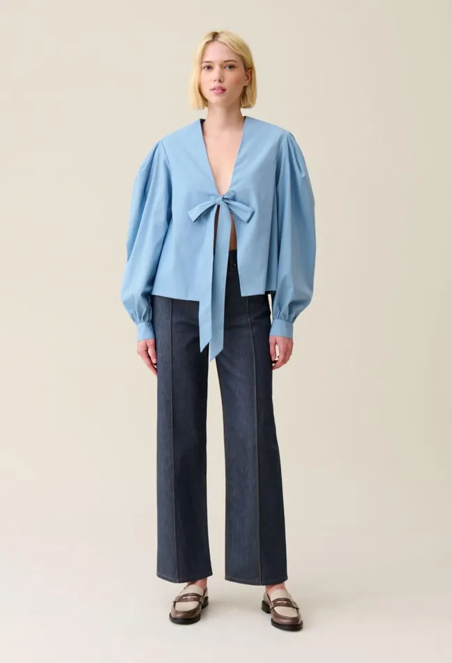 Claudie Pierlot TieFront VNeck Blouse Clothes Tops And Shirts