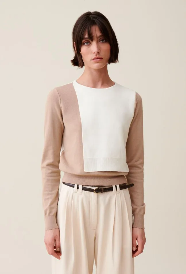 Claudie Pierlot Tonal Cropped Sweater Clothes Knitwear And Cardigans