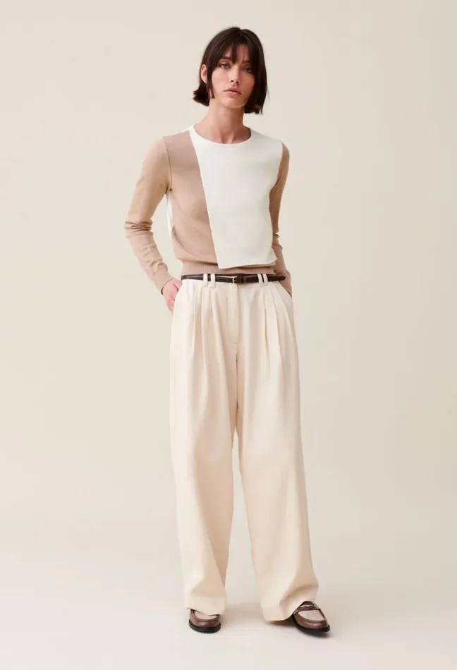 Claudie Pierlot Tonal Cropped Sweater Clothes Knitwear And Cardigans
