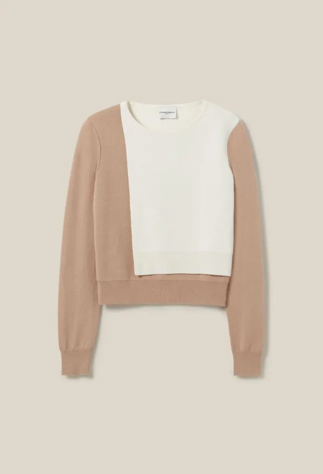 Claudie Pierlot Tonal Cropped Sweater Clothes Knitwear And Cardigans