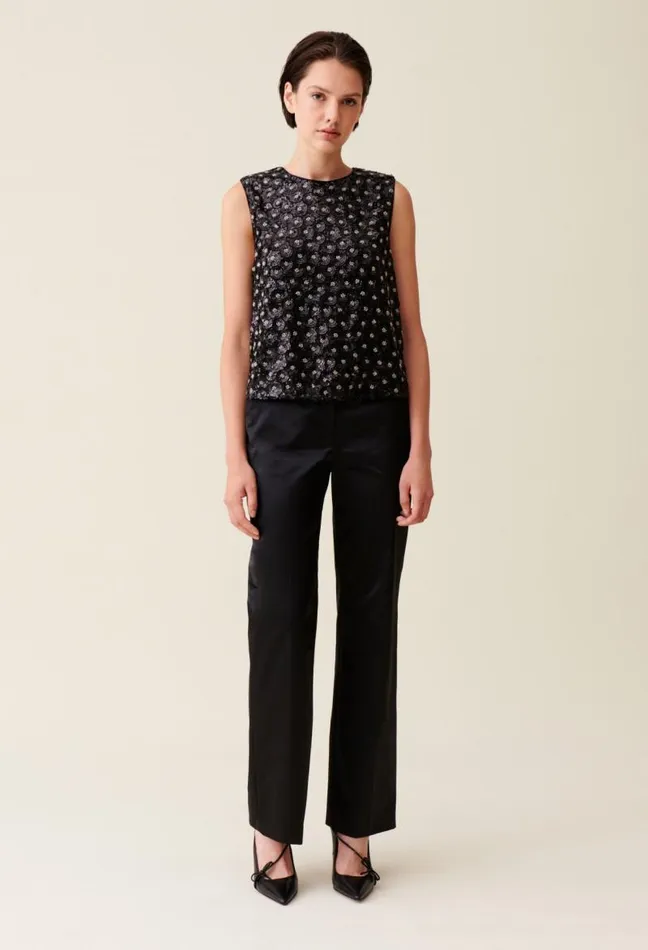 Claudie Pierlot Top Embroidered Sequins Open Back Clothes Tops And Shirts