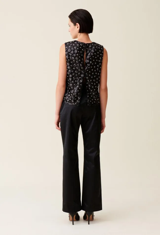 Claudie Pierlot Top Embroidered Sequins Open Back Clothes Tops And Shirts