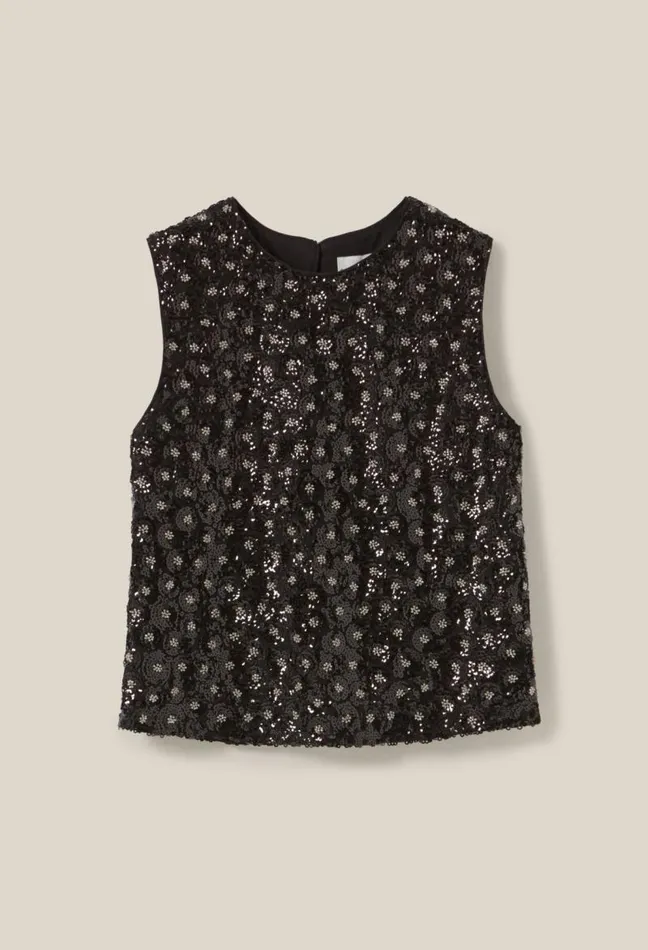 Claudie Pierlot Top Embroidered Sequins Open Back Clothes Tops And Shirts