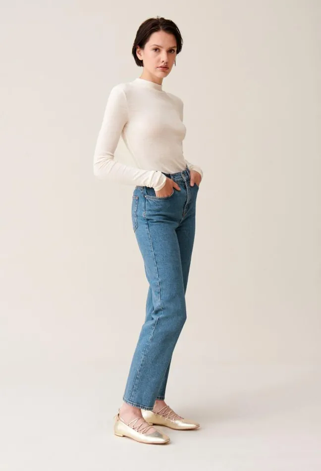 Claudie Pierlot Toto Slim 78 Jeans Faded Blue Clothes Jeans And Trousers