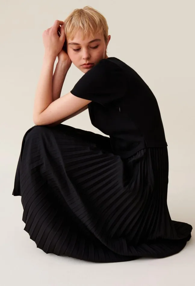 Claudie Pierlot Twist DualFabric Dress Clothes Dresses