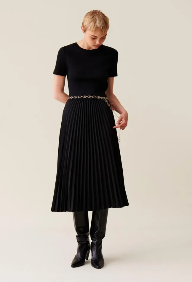 Claudie Pierlot Twist DualFabric Dress Clothes Dresses