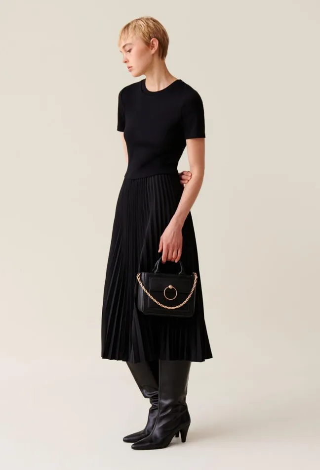 Claudie Pierlot Twist DualFabric Dress Clothes Dresses