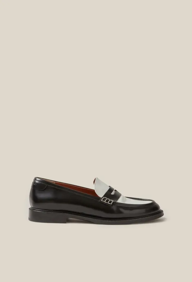 Claudie Pierlot Twotone Leather Loafers Shoes Loafers