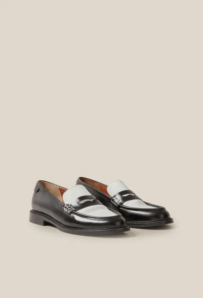 Claudie Pierlot Twotone Leather Loafers Shoes Loafers
