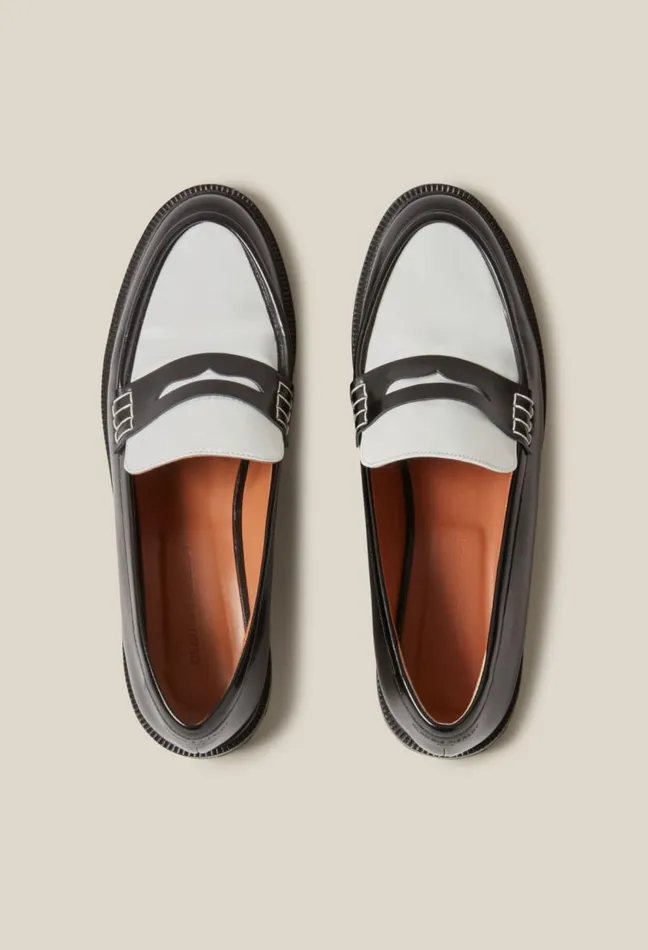 Claudie Pierlot Twotone Leather Loafers Shoes Loafers