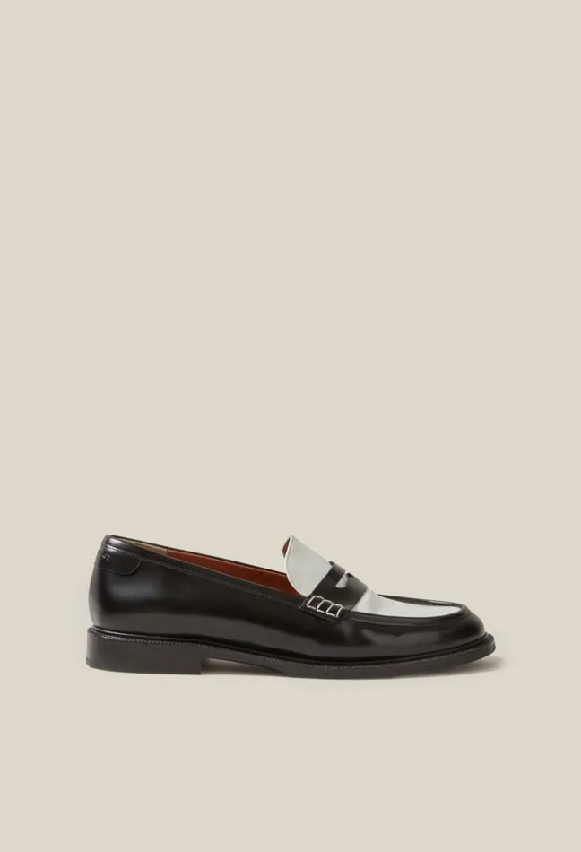 Claudie Pierlot Twotone Leather Loafers Shoes Loafers