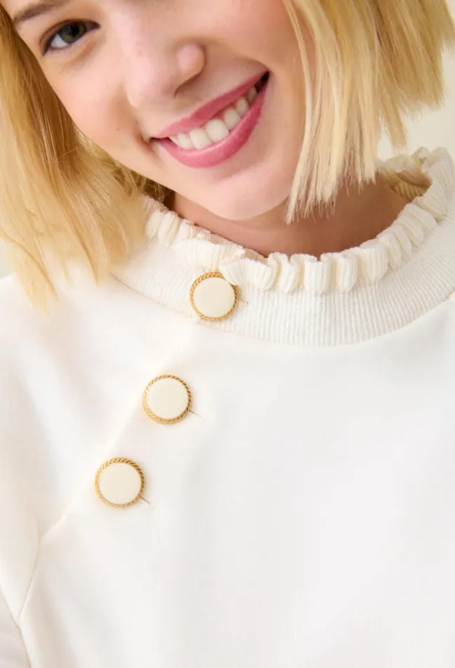 Claudie Pierlot White Jumper Clothes Sweatshirts