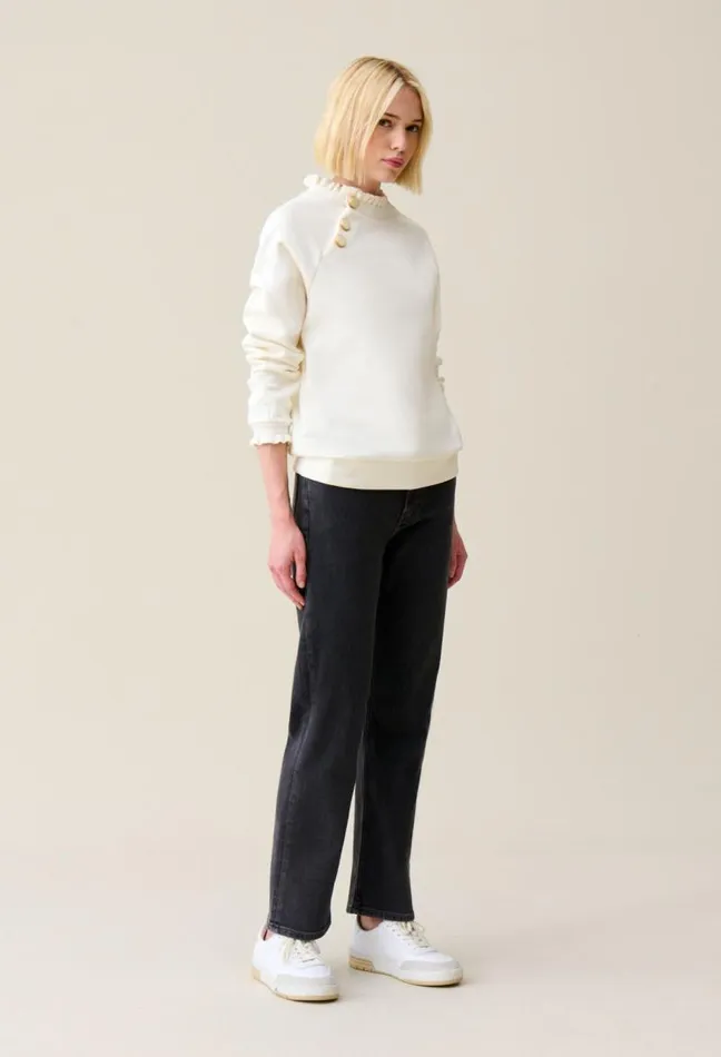 Claudie Pierlot White Jumper Clothes Sweatshirts