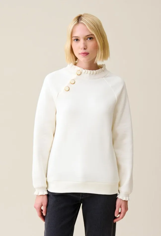Claudie Pierlot White Jumper Clothes Sweatshirts