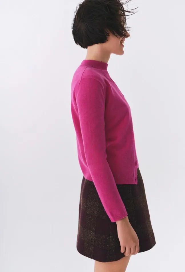 Claudie Pierlot Wool Cardigan W CP Embroidery Clothes Knitwear And Cardigans