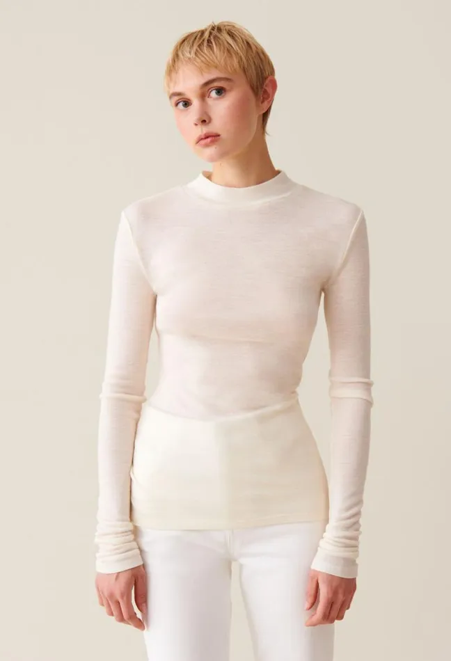 Claudie Pierlot Wool Top With High Neck Clothes Tshirts