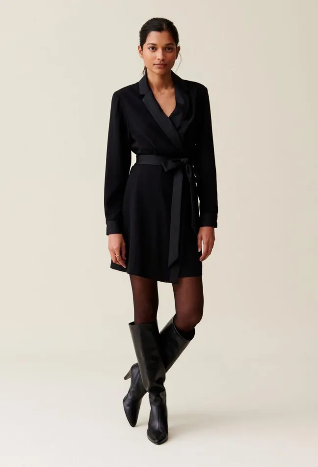 Claudie Pierlot Wrap Dress With Lapel Collar Clothes Dresses