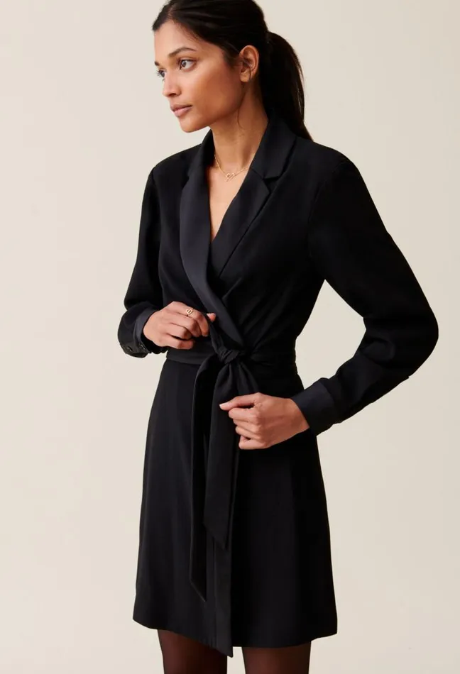 Claudie Pierlot Wrap Dress With Lapel Collar Clothes Dresses
