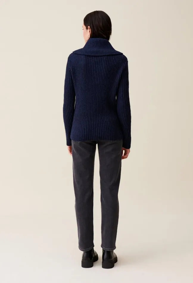Claudie Pierlot Zipneck Knitted Jumper Clothes Knitwear And Cardigans