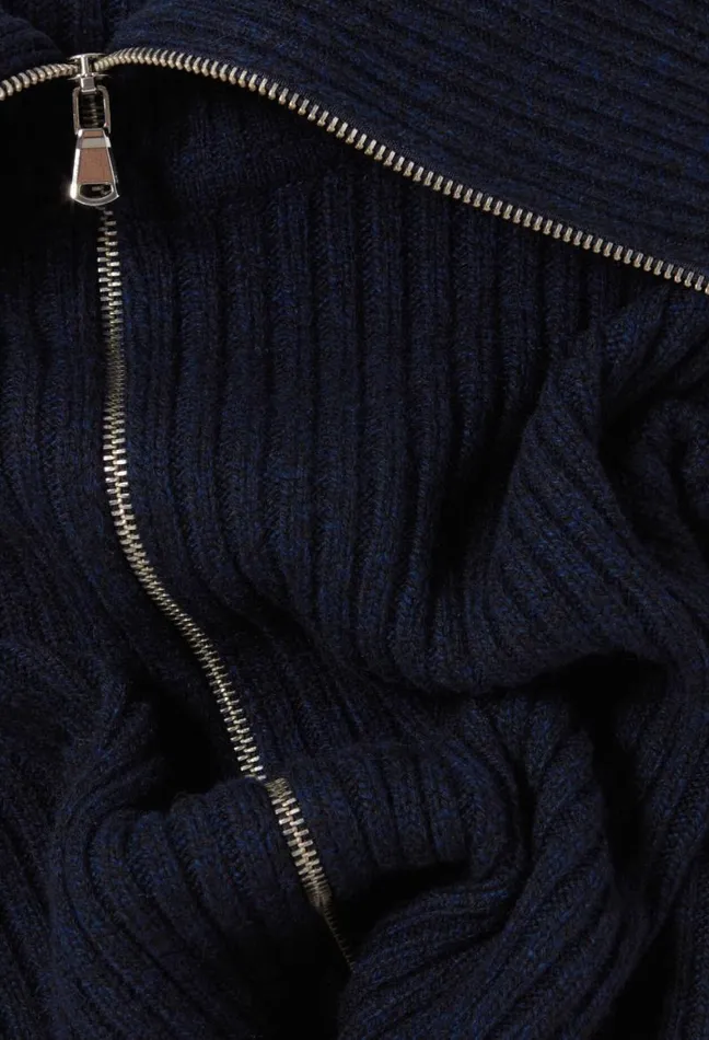 Claudie Pierlot Zipneck Knitted Jumper Clothes Knitwear And Cardigans