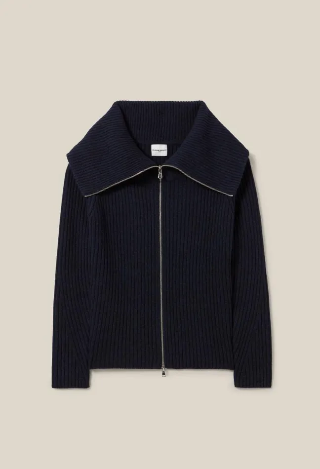 Claudie Pierlot Zipneck Knitted Jumper Clothes Knitwear And Cardigans