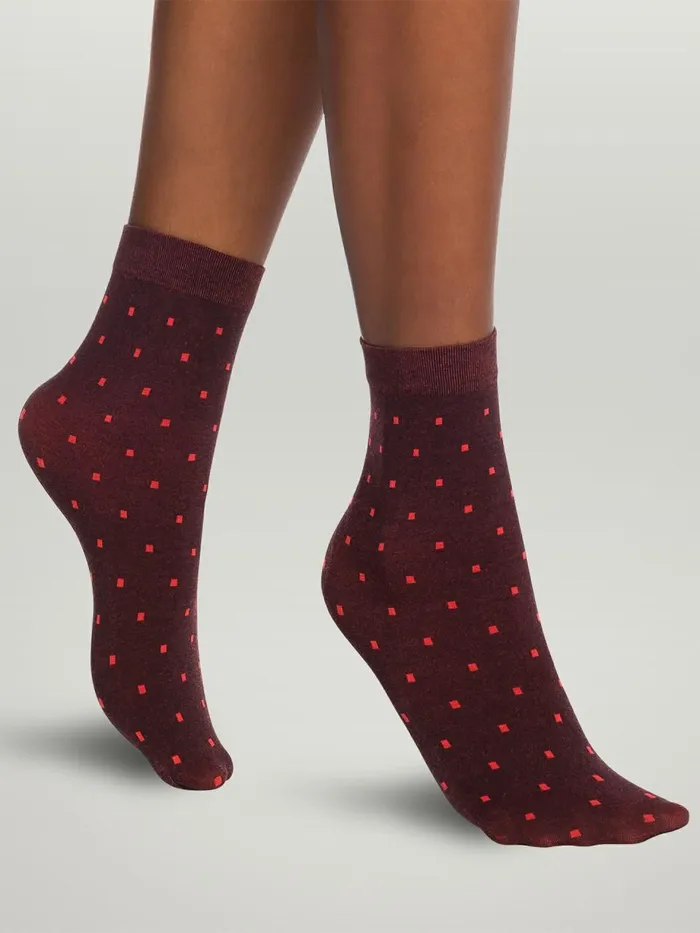 Cotton Spots Socks Blackcherry Women Wolford Socks