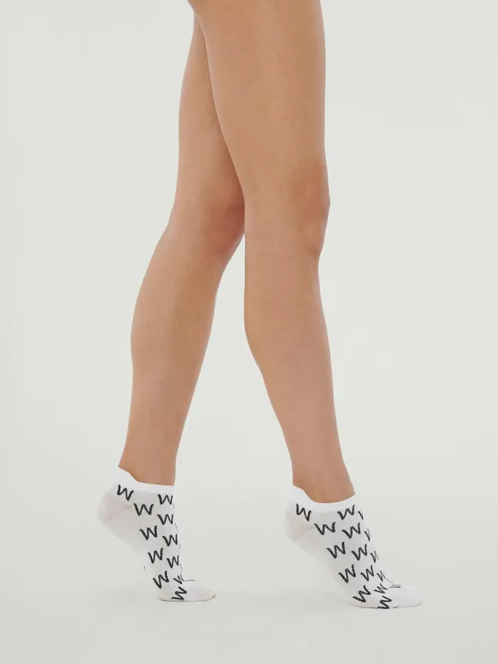 Cotton W Sneaker Socks Whiteblack Women Wolford Socks