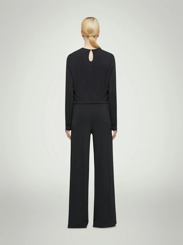 Crepe Jersey Jumpsuit Black Women Wolford Trousers and Jumpsuits