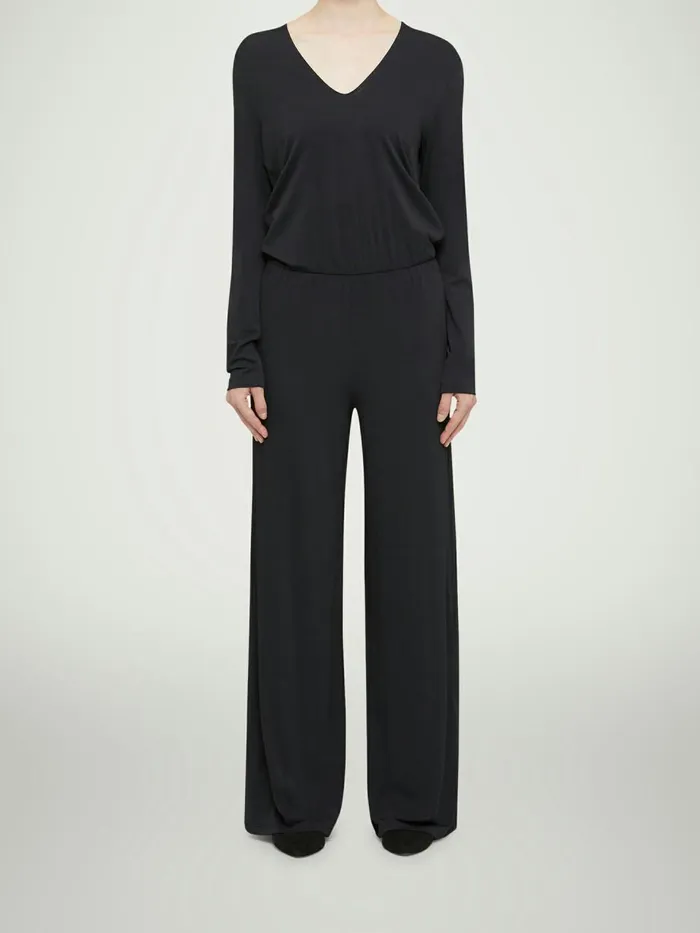 Crepe Jersey Jumpsuit Black Women Wolford Trousers and Jumpsuits