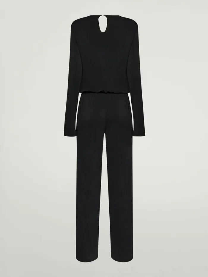 Crepe Jersey Jumpsuit Black Women Wolford Trousers and Jumpsuits