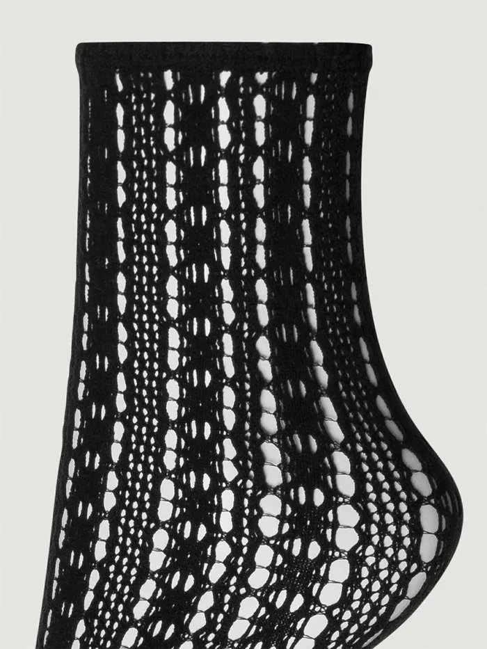 Crochet Net Socks Black Women Wolford Socks
