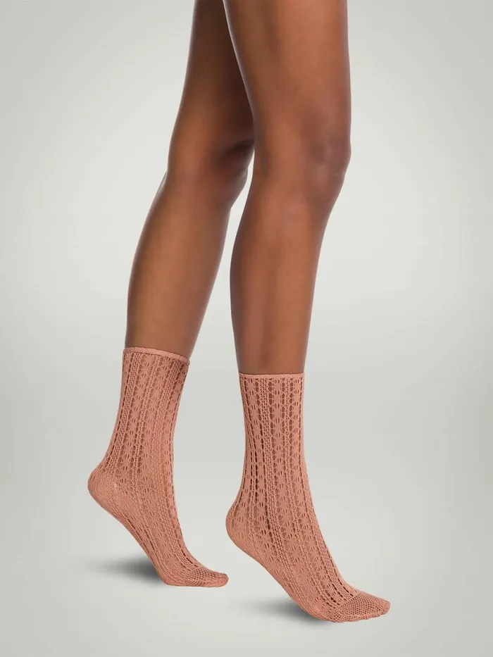 Crochet Net Socks Caramel Women Wolford Socks