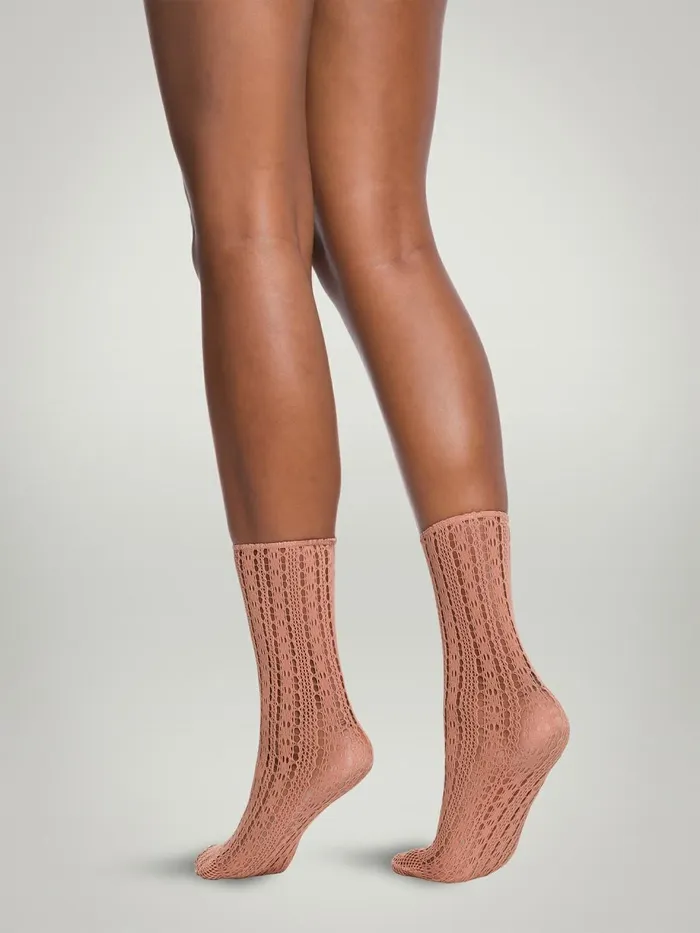 Crochet Net Socks Caramel Women Wolford Socks