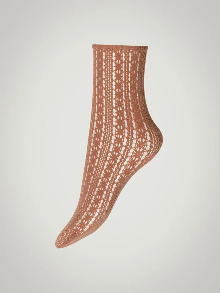 Crochet Net Socks Caramel Women Wolford Socks