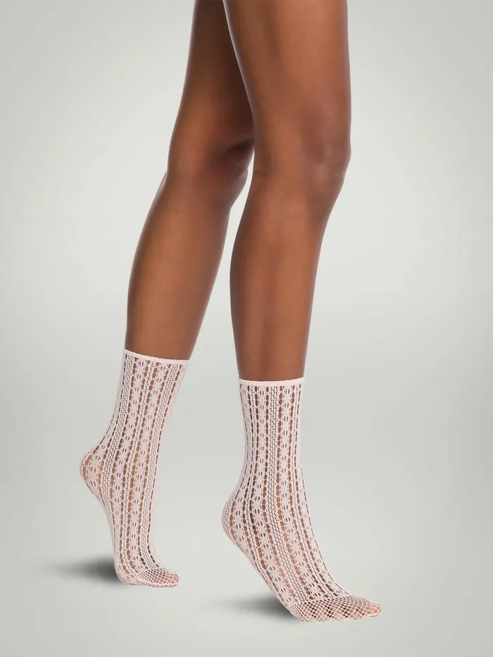 Crochet Net Socks Marshmellow Women Wolford Socks
