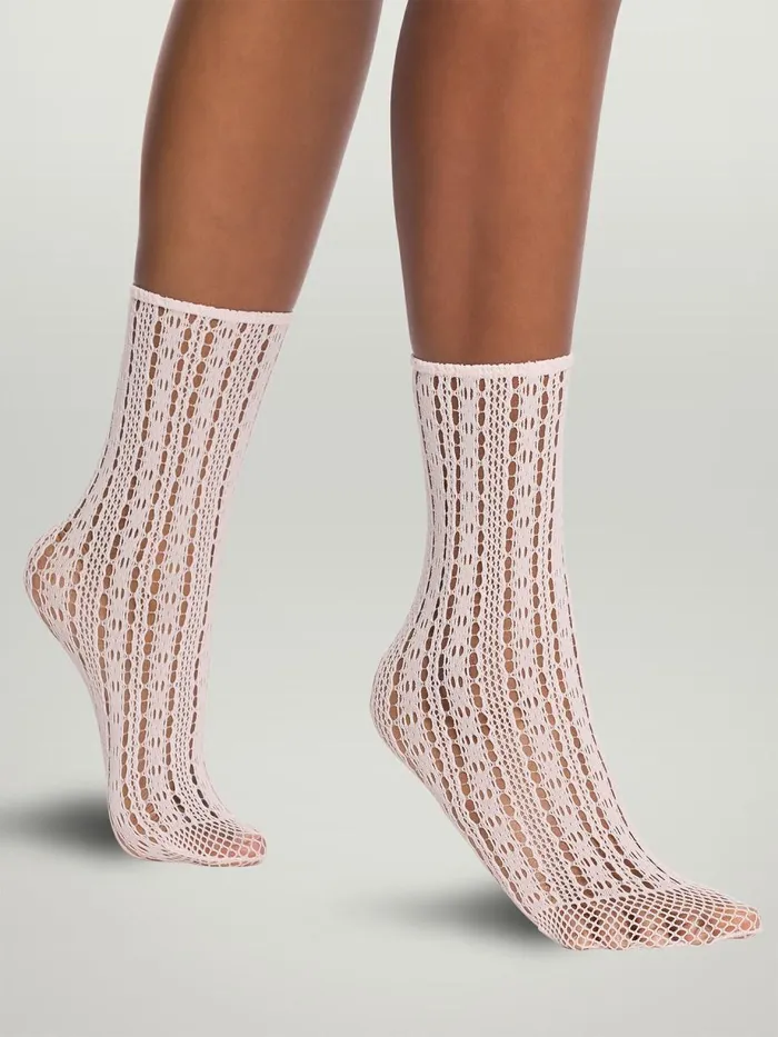 Crochet Net Socks Marshmellow Women Wolford Socks