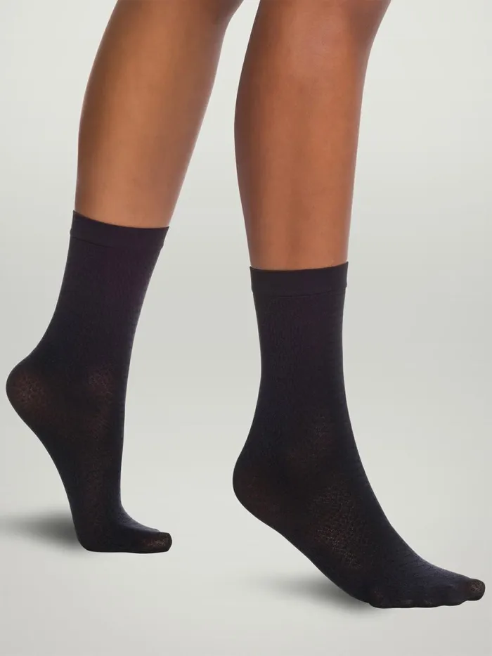 Croco Jacquard Socks Black Women Wolford Socks